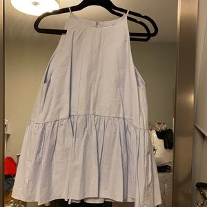 Zara Light Blue Racerback Blouse Sz L